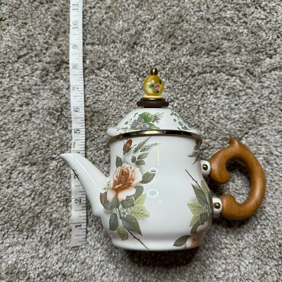 Mackenzie Childs Vintage NWT 1995 Camp Rose Teapot - Picture 5 of 6
